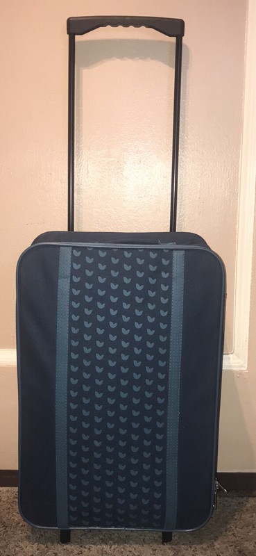 20 Inch Teal Softshell Travel Suitcase with Wheels and Collapsible Handle