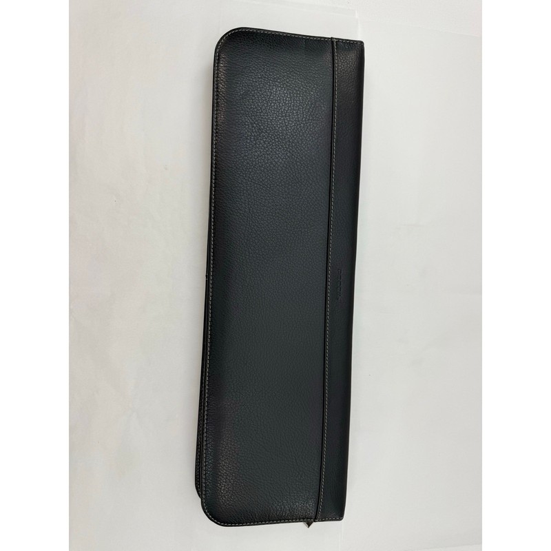 Fossil Black Leather Travel Tie Case Zip Organizer Dad Graduation Business
