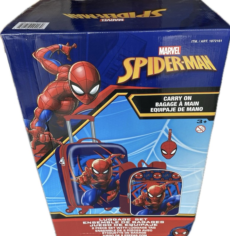 Marvel Spiderman Kid’s Licensed 2 Piece Luggage Set Item 1872161 New In Seal Box gallery