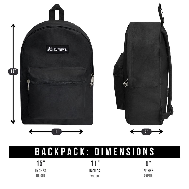 Everest Luggage Basic Backpack, Red, Medium gallery