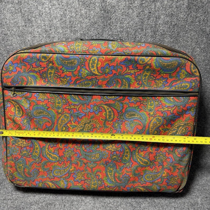 Vintage 1960’s Paisley Pattern (3 Piece) Set Travel Luggage Boho Hippie - Japan gallery