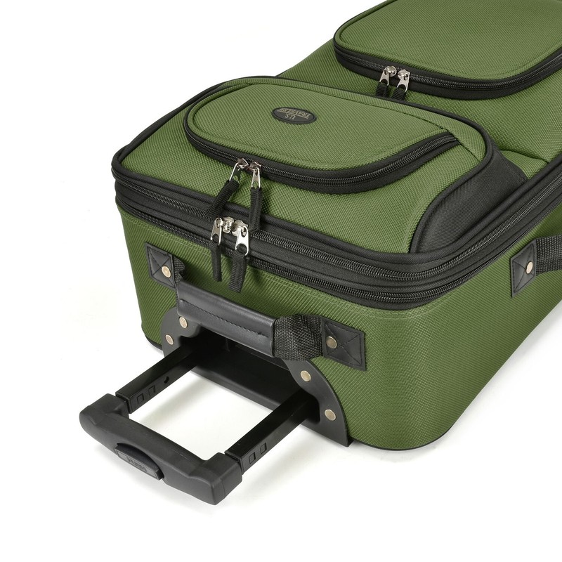 U.S. Traveler Rio 2-Pc Expandable Softside 20" Carry Luggage Set - Evergreen gallery