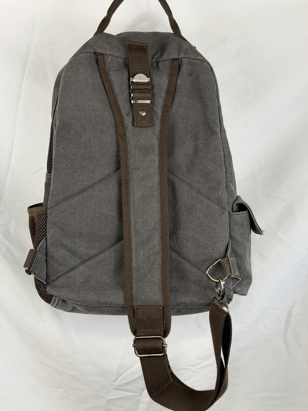 Canvas Sling Backpack Gray Brown Convertible Crossbody gallery