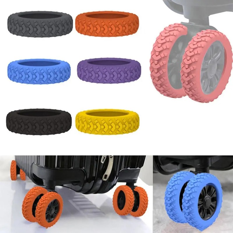 8pcs Travel Luggage Caster Shoes Silicone Suitcase Wheels Protection Cover gallery