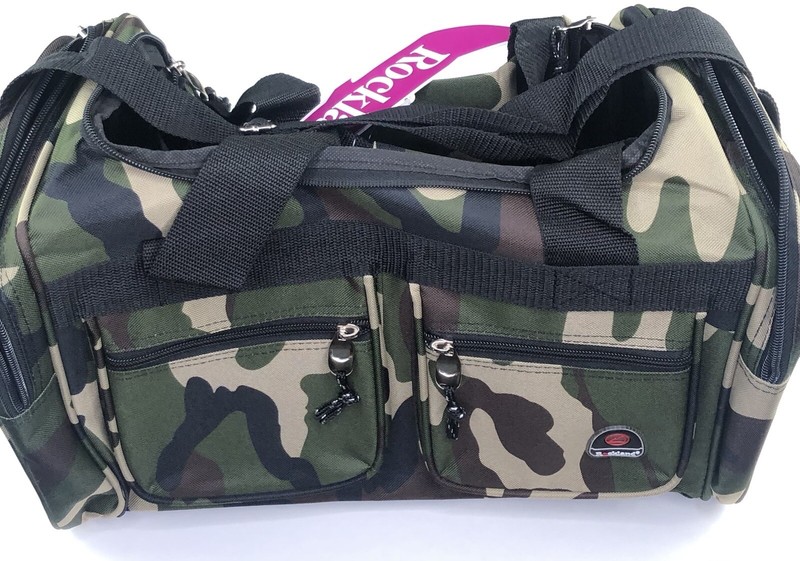 Rockland Duffel Bag Camouflage 18.5” x 10.5” x 8.5” Travel/Gym Bag NWT