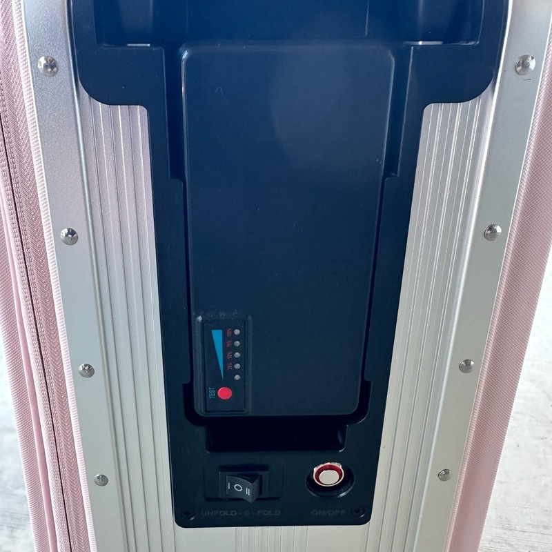 Alpha Robot Smart Rideable Motorized Locking Suitcase Light Pink With Charger gallery