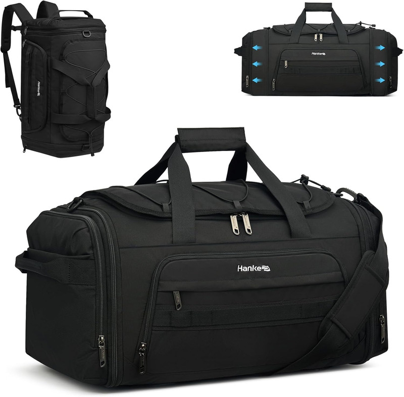 Duffle Bag for Travel, Dual Expandable 45L-55L Carry on Duffel, 3 in 1 Weekender