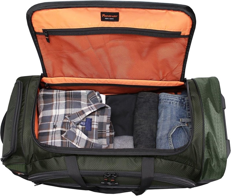 Pathfinder Gear 32 Inch Rolling Drop Bottom Duffel, Olive 32"L x 14"W x 15"H gallery