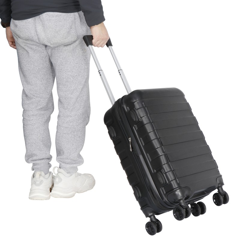 22" Hardside Carry On Spinner Suitcase Luggage Expandable with Wheels Black gallery
