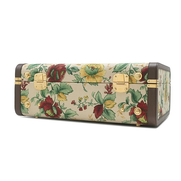 GUCCI trunk Medium Rigid Suitcase canvas leather Beige x brown Gold Metal gallery