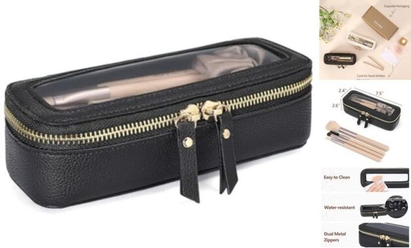 Clear Makeup Bag - TSA Structured Stylist (Slim - Hard Frame) 1 Slim Black gallery