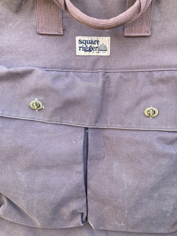 Vintage Lands End Square Rigger Garment Carrier Zip Up Bag Brown Heavy Canvas gallery
