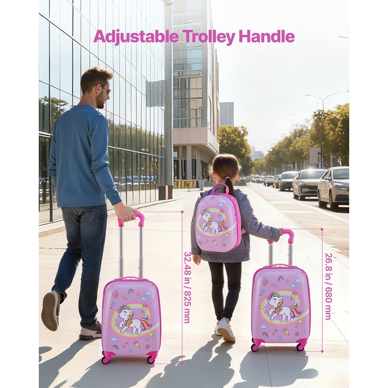 Uimoso 2/5 Piece Children's Luggage Set 18-Inch Unicorn/Dinosaur Travel Suitcase gallery