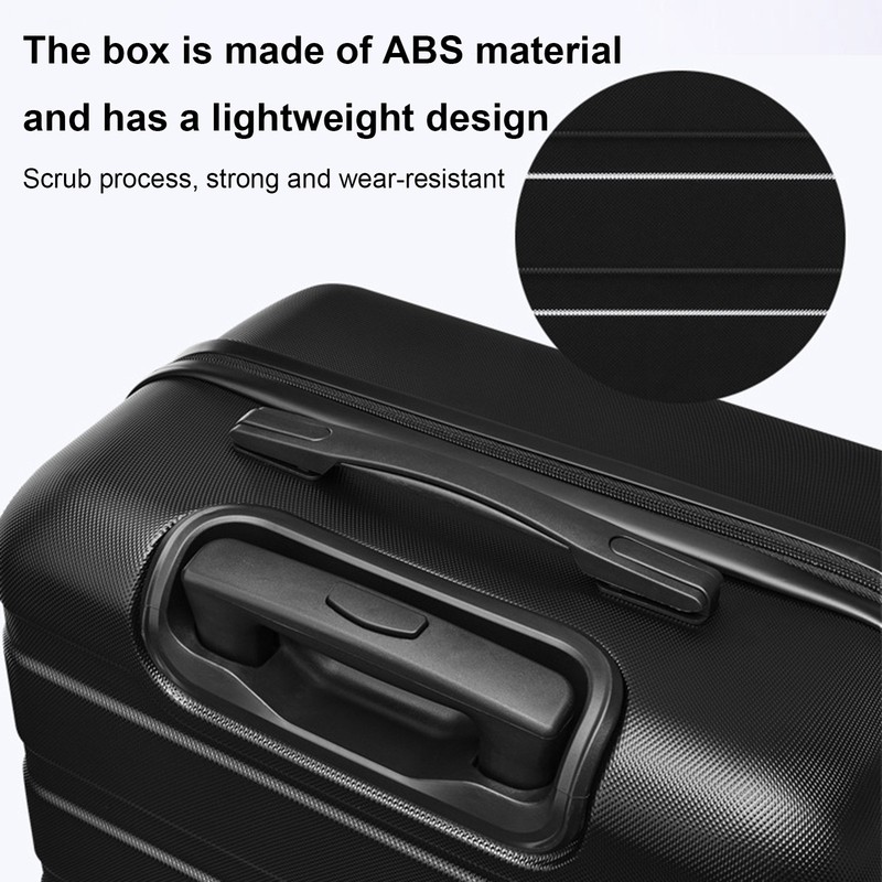 Hardside Carry On Spinner Suitcase Luggage with Wheels 20" Black Case Luggage gallery