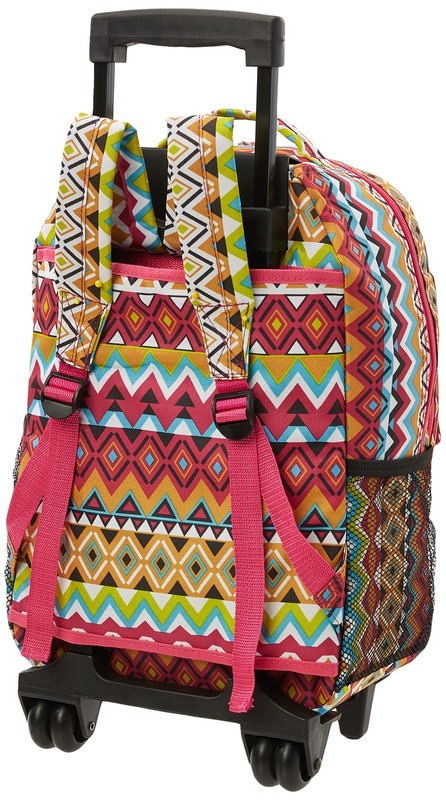 Rockland Double Handle Rolling Backpack Tribal 17-Inch gallery