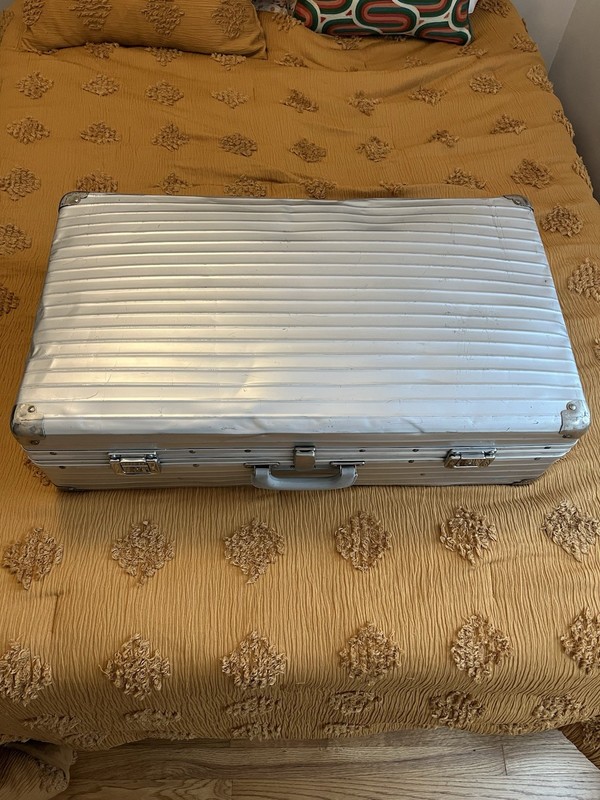 Vintage Rimowa Large Suitcase Silver Aluminum Trunk Germany