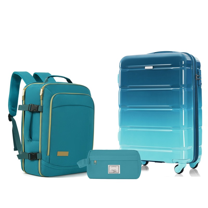 20″ ABS+PC Hardside Luggage Suitcase with 20L Backpack Travel Wet-Dry Toiletry