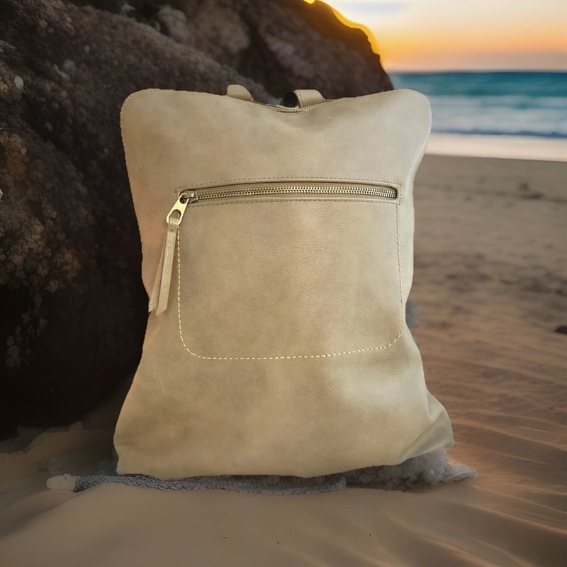 Universal Thread Backpack Olive Military Green Faux Leather Zip Around 13 X 15