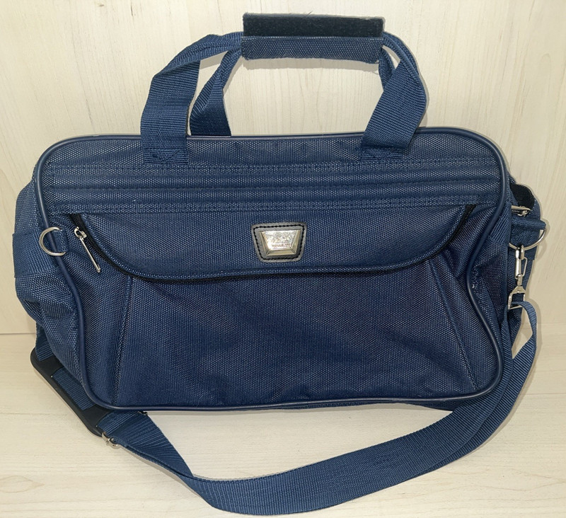 DESTINATIONS Shoulder/Carry-On Navy Blue Travel Trolley Bag 15″W x 10.5″Hx 6″D