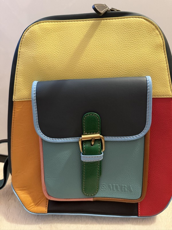 Myra Multicolor Patchwork Leather Backpack Women’s Casual Bag