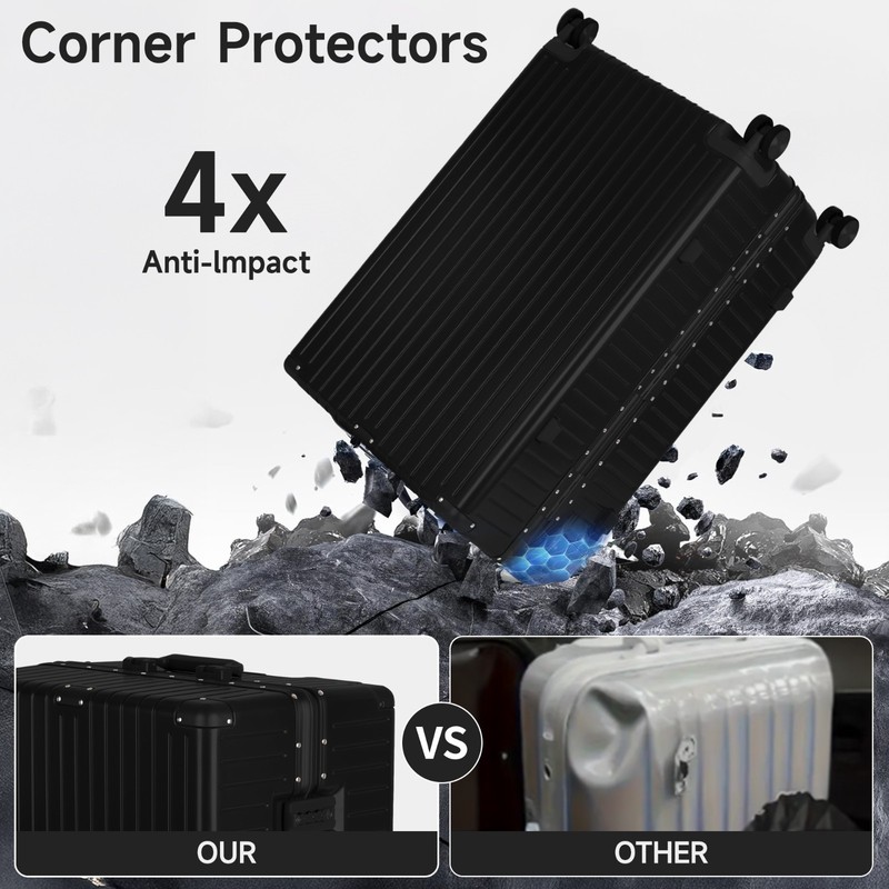 Luggage Aluminum Frame Hard Shell Suitcase Zipperless TSA Lock 20in/28in Luggage gallery