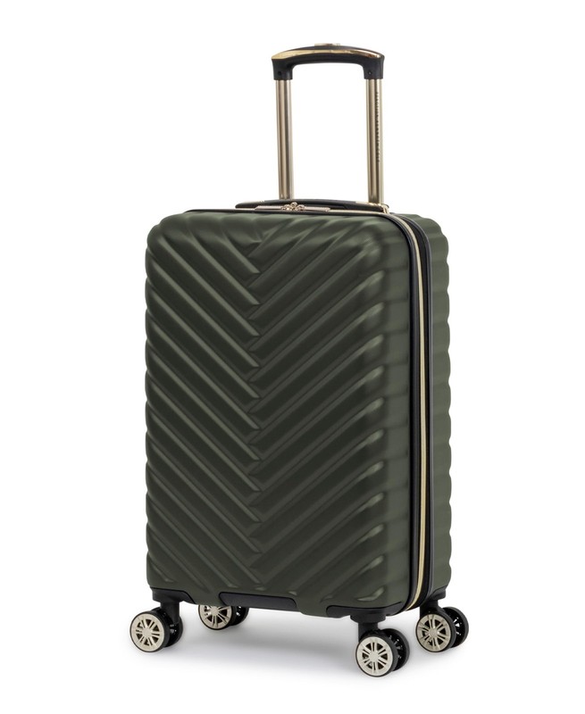 Lightweight Hardside Chevron Expandable Spinner Luggage, Olive, 20-Inch