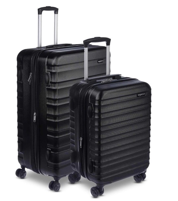 NEW 2-Piece Set (21", 30"), Hardshell Suitcases With Wheels- Black