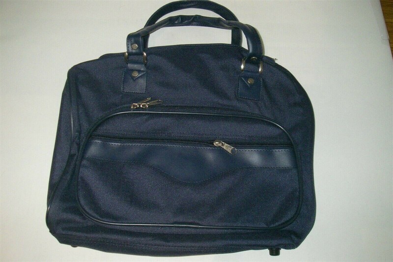 UNBRANDED SMALL DUFFEL BAG NAVY BLUE HEAVY DUTY CANVAS