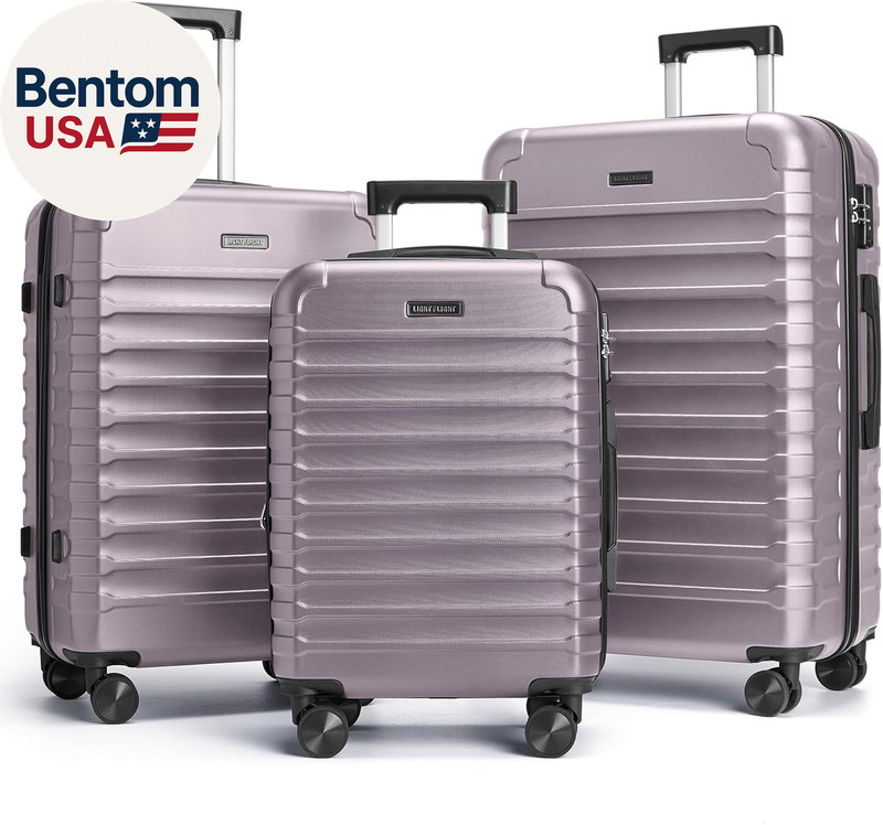 Luggage Sets, 3 Piece Durable Suitcase Set with Spinner Wheels, 3 Pcs Hardside L