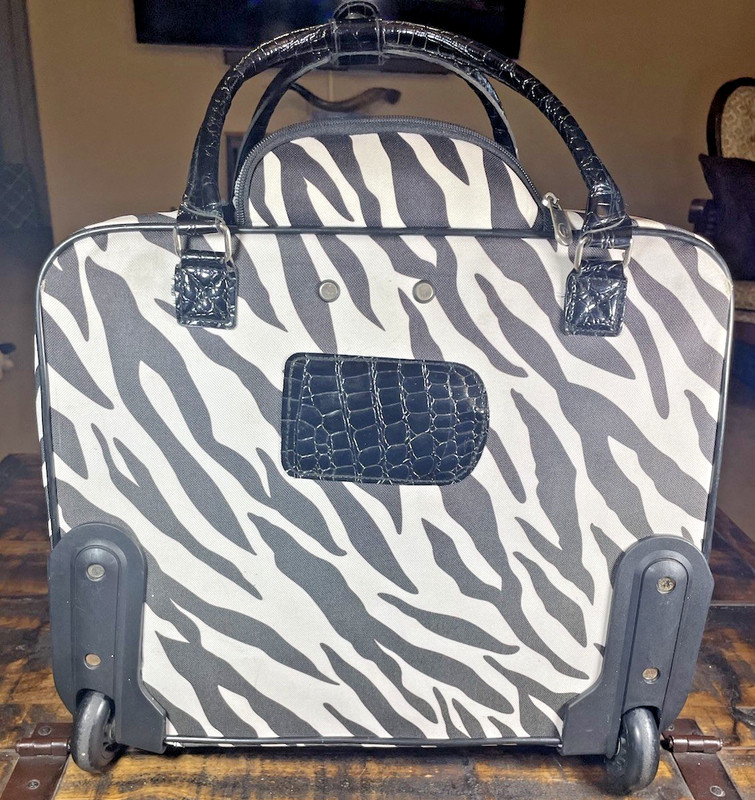 Protege Collection Rolling Computer Bag Carry On Expandable Zebra Print Travel gallery
