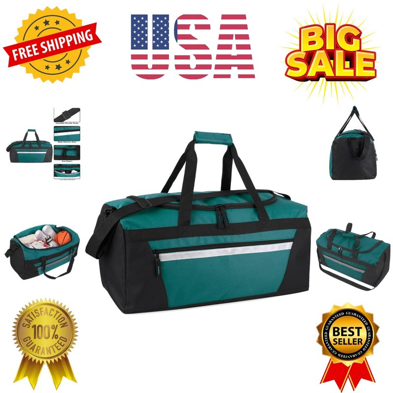 40 Liter, 22 Inch Reflective Duffle Bag with Shoulder Strap for Men, Women, T…