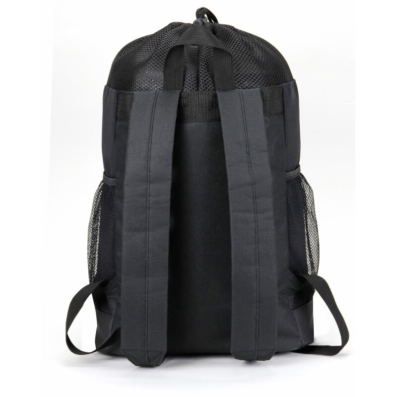 Tri-Mesh Microfiber Drawstring Backpack w/ Leather-like Bottom Travel Book Bag gallery