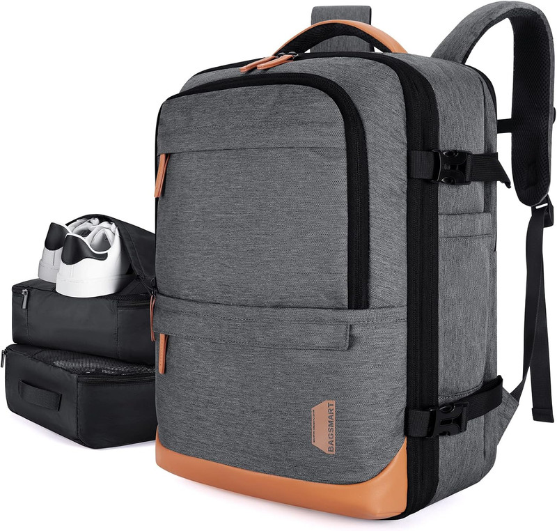 37L Compression Travel Backpack, Expandable Carry on Backpack with Packing Cubes