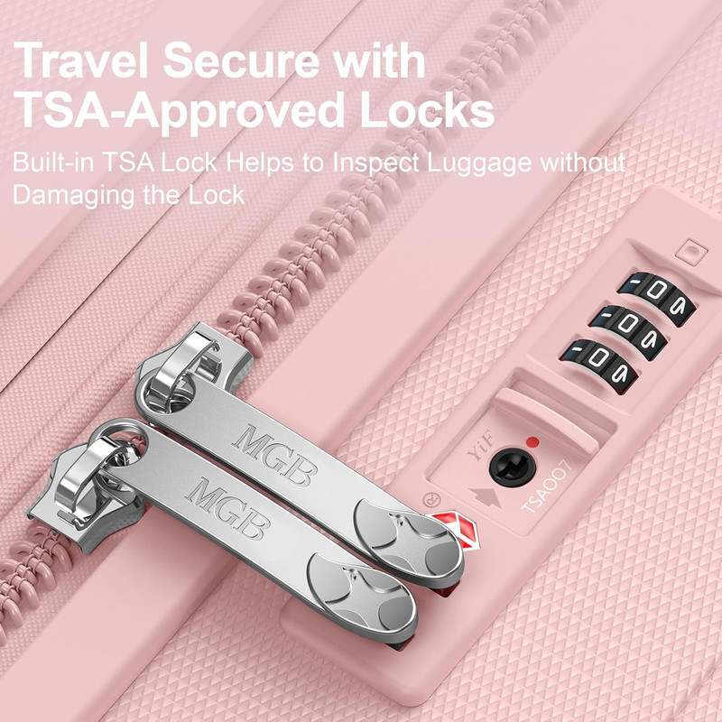 Checked Luggage, Large PC Hard Shell Suitcase with TSA Lock & 360° Double Spinne gallery