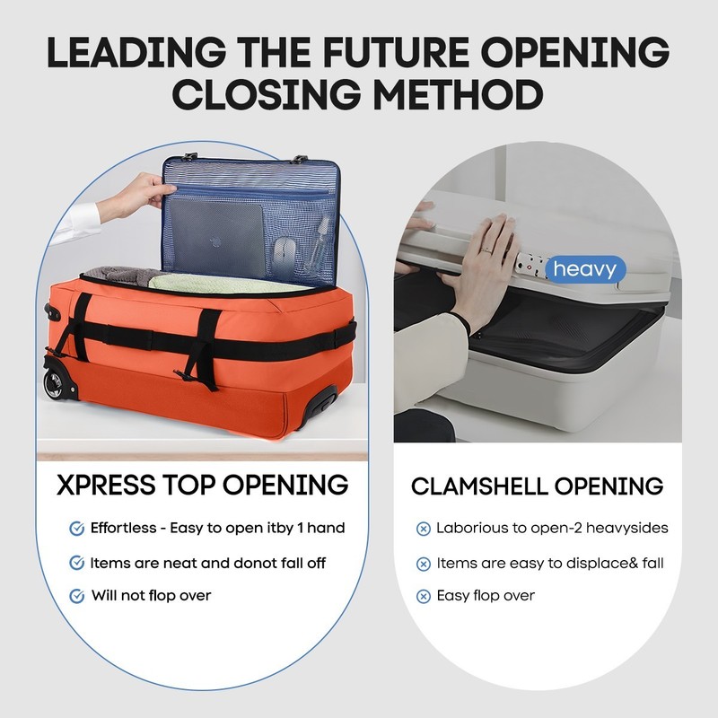 Lightweight Rolling Duffle Bag Waterproof Softshell Travel Suitcase 20“/26”/30“ gallery