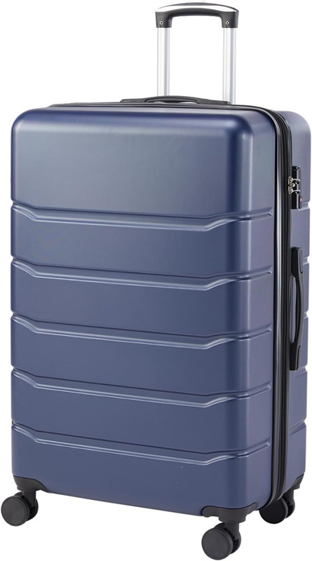 24 Inch Checked Luggage, ABS Hard Shell Lightweight Rolling Expandable Suitcase