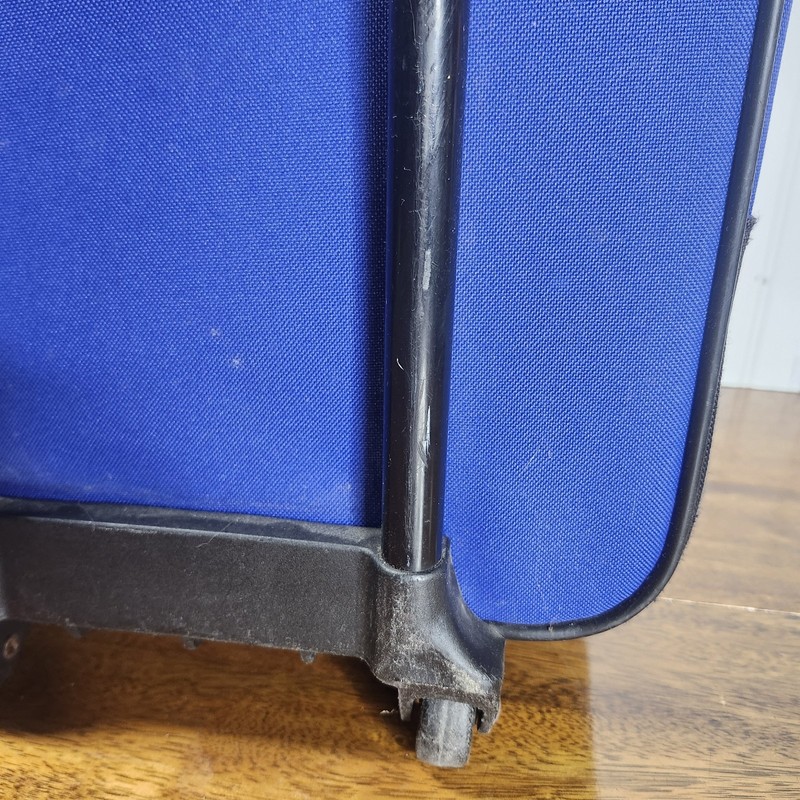 Rolling Suitcase Luggage Extendable Handle Blue And Black 18" X 12" X 6" gallery