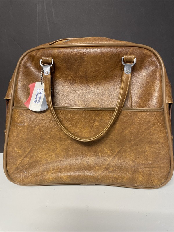 American Tourister Escort Luggage Bag Brown Carry-On Overnight Zip Vintage 1970s