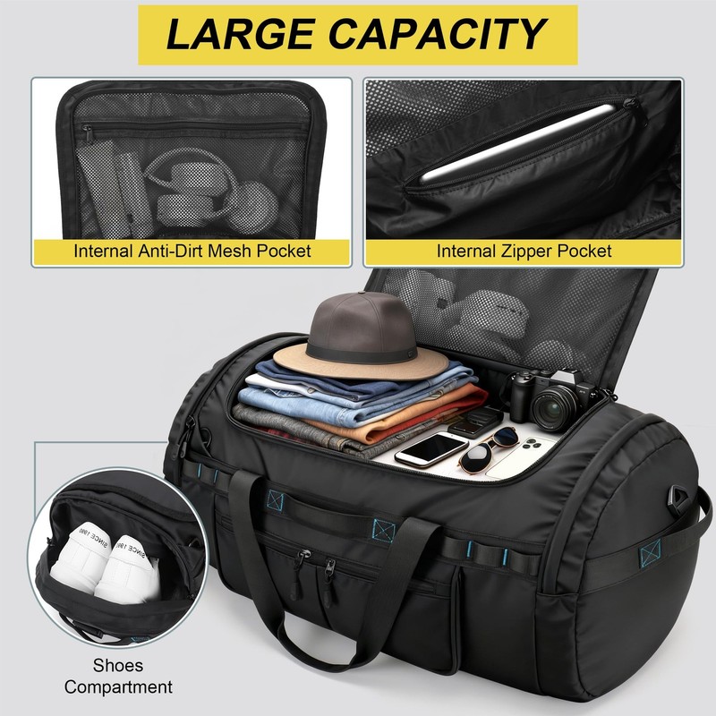 90L Waterproof Duffle Backpack with Shoe Compartment for Gym & Hiking gallery