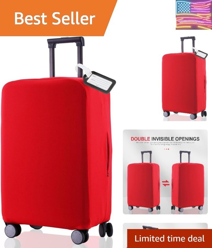 Travel Luggage Cover – Scratch-Resistant Fit 19-31 Inch, Red, 3XL 32-33inch