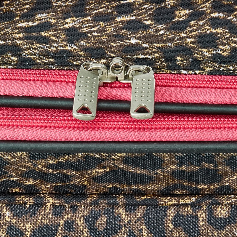 Pink Leopard 2 Piece Set Expandable Luggage Suitcase with Tote Bag gallery
