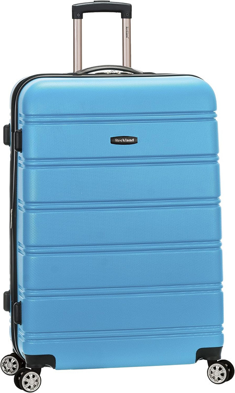 Rockland Melbourne Hardside Expandable Spinner Wheel Luggage, Checked Large 28″,