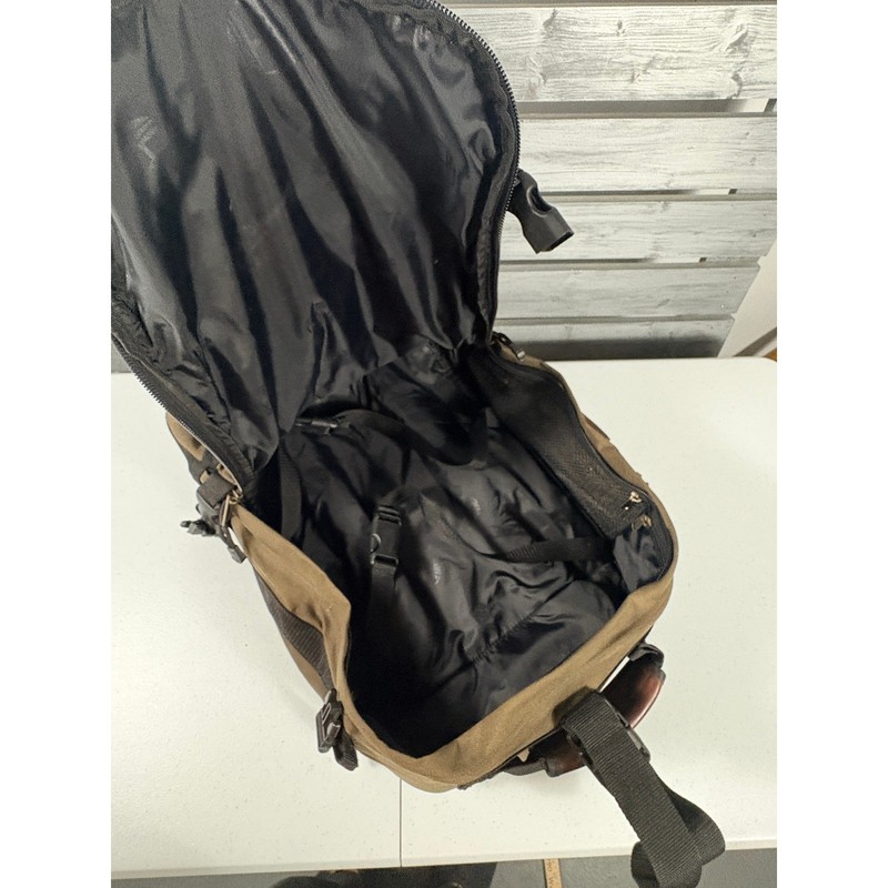 Vintage Timberland Rolling Backpack Luggage Canvas Leather Trim Travel Bag gallery