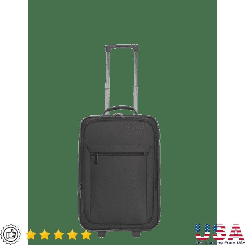 18 Inch Softside Carry On Luggage Telescopic Handle Wheeled Travel Case Portable