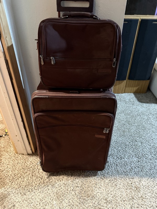 Briggs & Riley Brown Luggage Set Solid Rolling Carry On Suitcase Unisex Adult