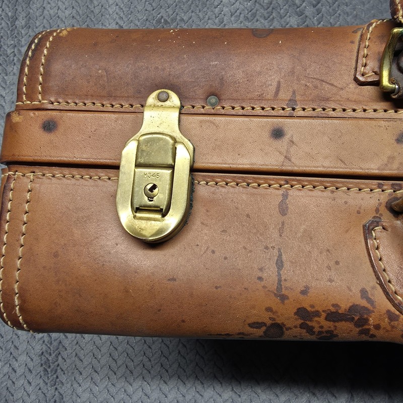Hartmann Custom Crafted Leather Suitcase Brown Vintage ****AS IS / REPAIR**** gallery
