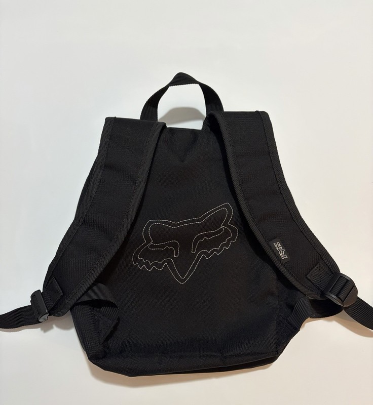 Fox Racing Black Blue 14 InBackpack Mini Travel School Daypack Adjustable Straps gallery