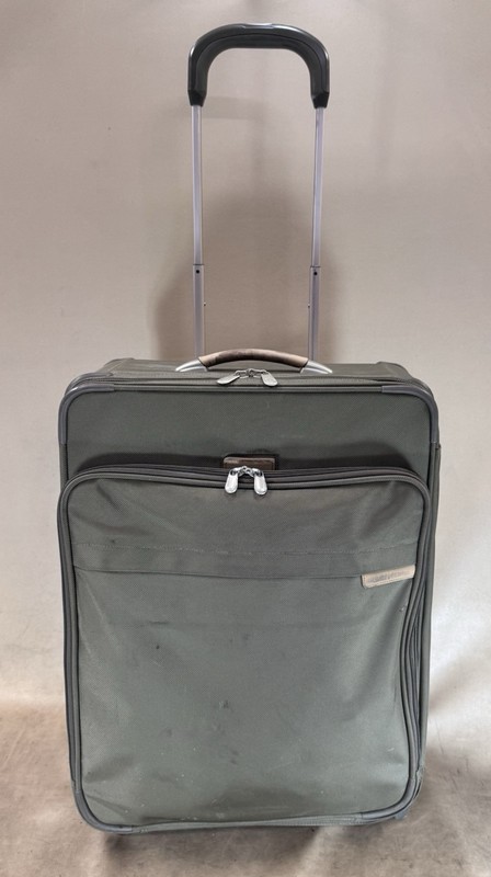 Briggs & Riley 24 Inch Baseline Upright Olive Expandable Checked Suitcase U524NX