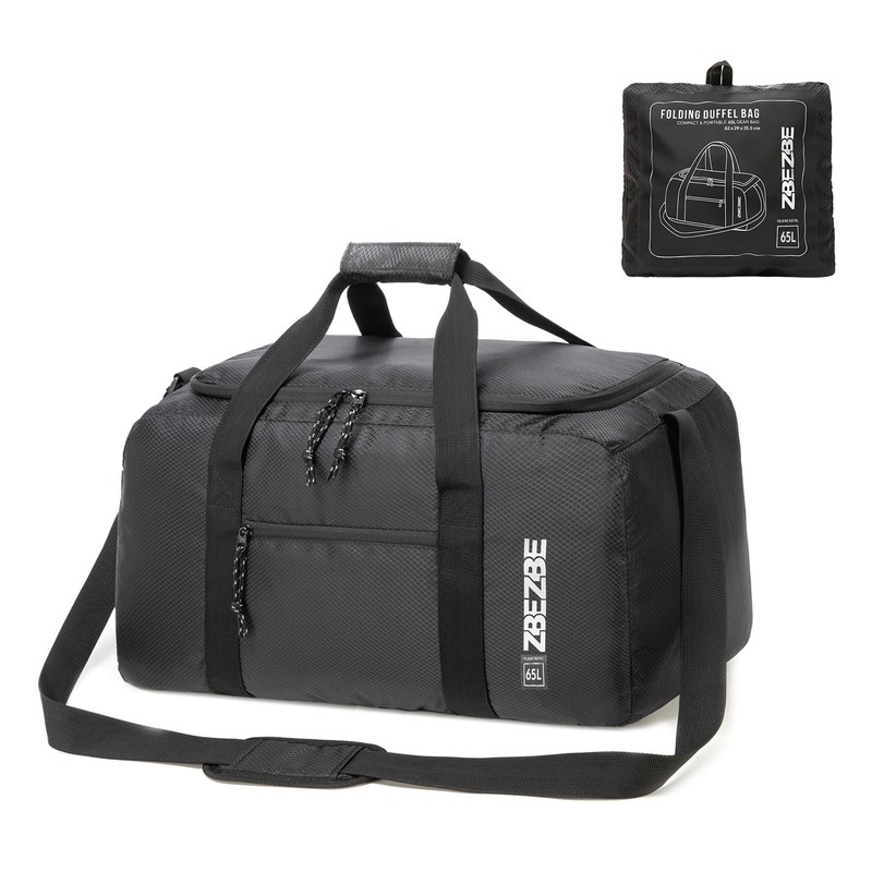 65L Foldable Travel Duffel Bag, Lightweight & Easy to Carry Water-Repellent D…