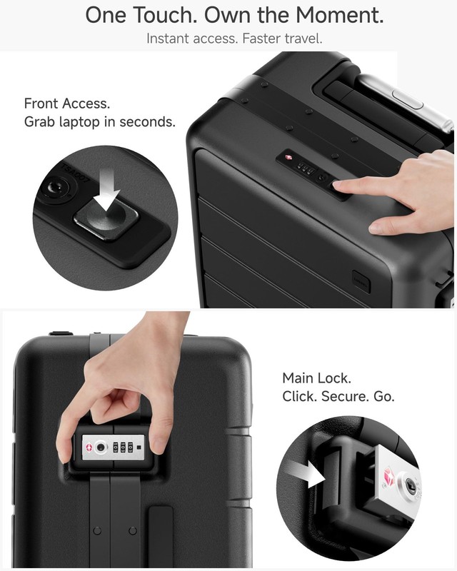 LUGGEX 21 Inch Zipperless Carry On Luggage HUP Pro Front Opening Compartment gallery